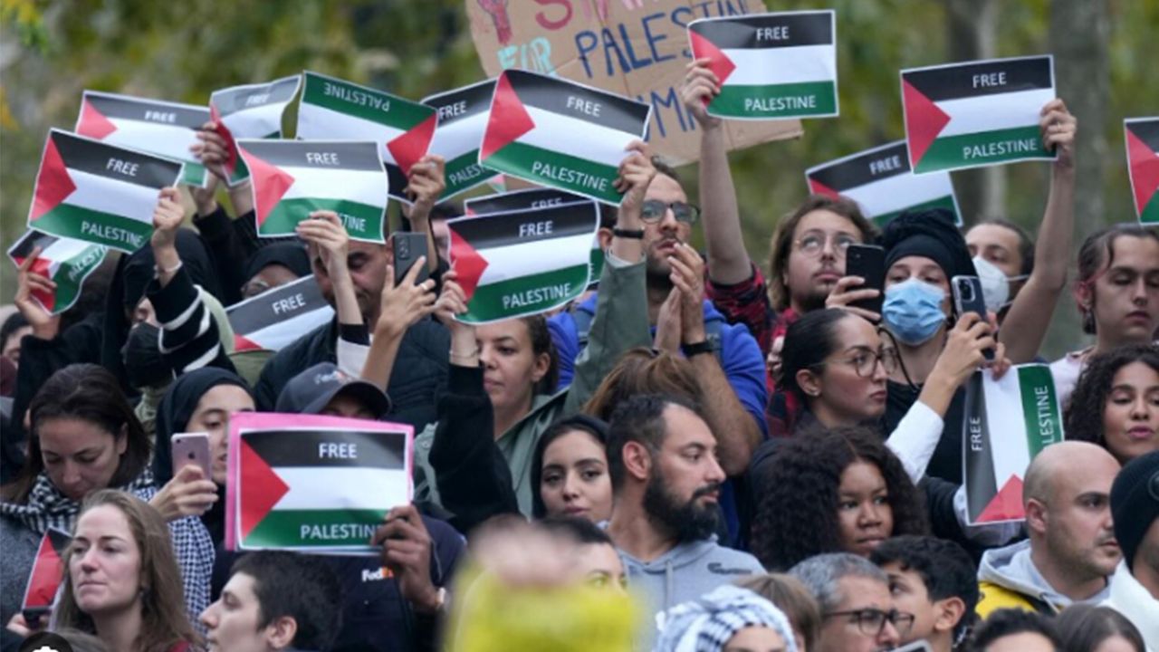Fransa'da Filistin'e destek gösterisi: Katil israil, Macron suç ortağı