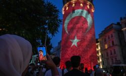 Galata Kulesi'nde 15 Temmuz şehitleri...