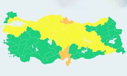 4 il için turuncu 44 il için ise sarı kodlu uyarı