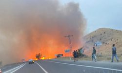 Malatya'da dağlık alanda yangın