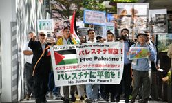 Gazze'ye yapılan saldırılar Tokyo'da protesto edildi