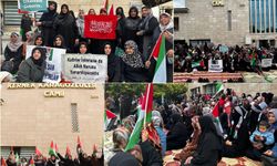 Kadınlar, Gazze’de yaşanan soykırıma “sessiz çığlık” ile tepki gösterdi