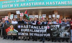 Şanlıurfa'da sağlıkçılar Gazze'ye destek amacıyla basın açıklaması düzenledi