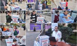 Yetimler Vakfı, Gümüşhane'de Gazze için yardım standı kurdu