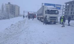 Bitlis'te yoğun kar yağışı nedeniyle yüzlerce araç yolda kaldı
