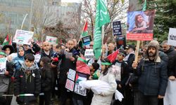 Gazze'deki soykırım, ABD Büyükelçiliği önünde protesto edildi