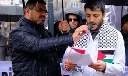 Van’da yoğun kar yağışına rağmen hekimler Gazze için meydanlara indi