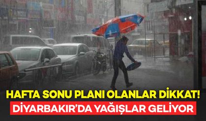 Diyarbakır’da Hafta Sonu Planı Olanlar Dikkat! Yağışlar Geliyor
