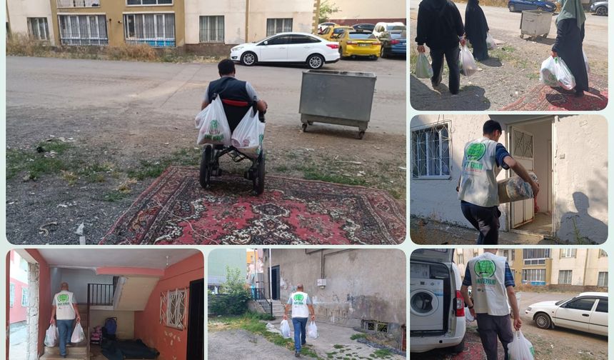 Umut Kervanı Muş'ta gıda kolisi ve kırmızı et dağıttı