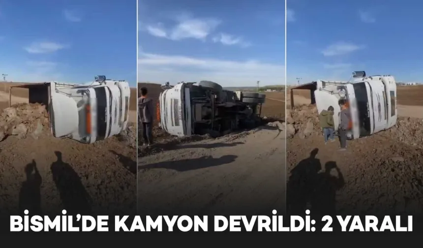 Diyarbakır'da Hafriyat Yüklü Kamyon Devrildi: 2 Yaralı