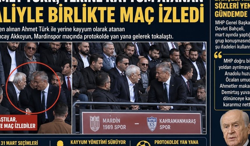 Ahmet Türk, yerine kayyum atanan valiyle birlikte maç izledi